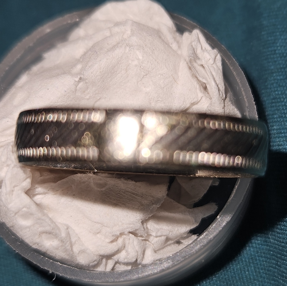 14 KT. White Gold Wedding Ring SZ. 13 Zales Reg. $550